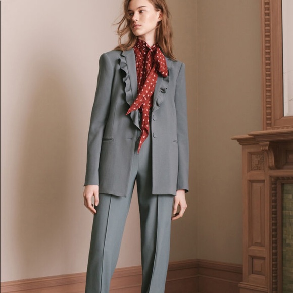 Rebecca Taylor / NWT gabardine ruffle blazer - Picture 3 of 7